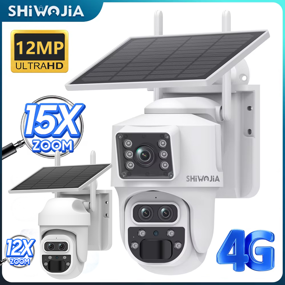 Garden Camera - SHIWOJIA 12MP 6K 15-кратный зум Солнечная